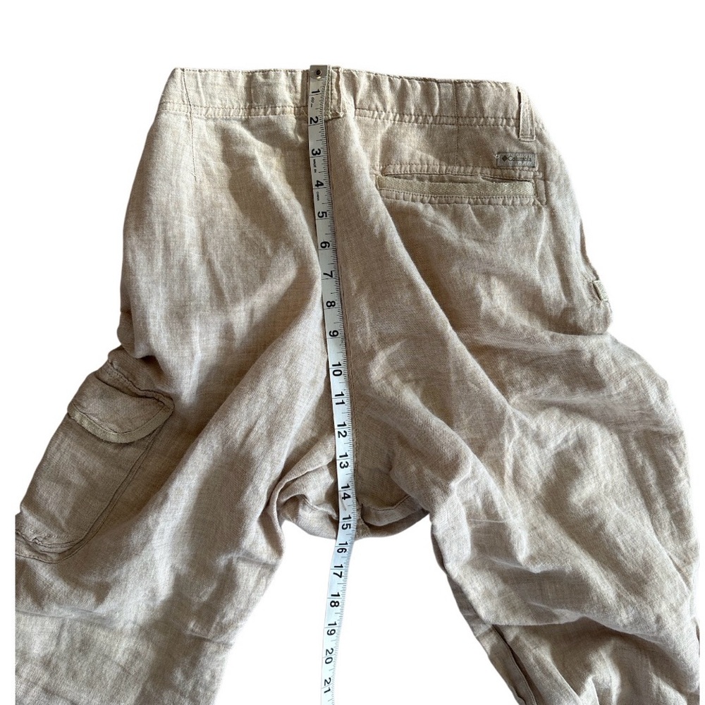 Columbia Lightweight Beige Linen/Cotton Straight Leg Utility Cargo Pants - 10 - Picture 10 of 10